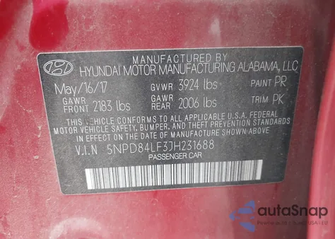 2018 Hyundai Elantra Sel from USA, damaged, VIN 5NPD84LF3JH231688